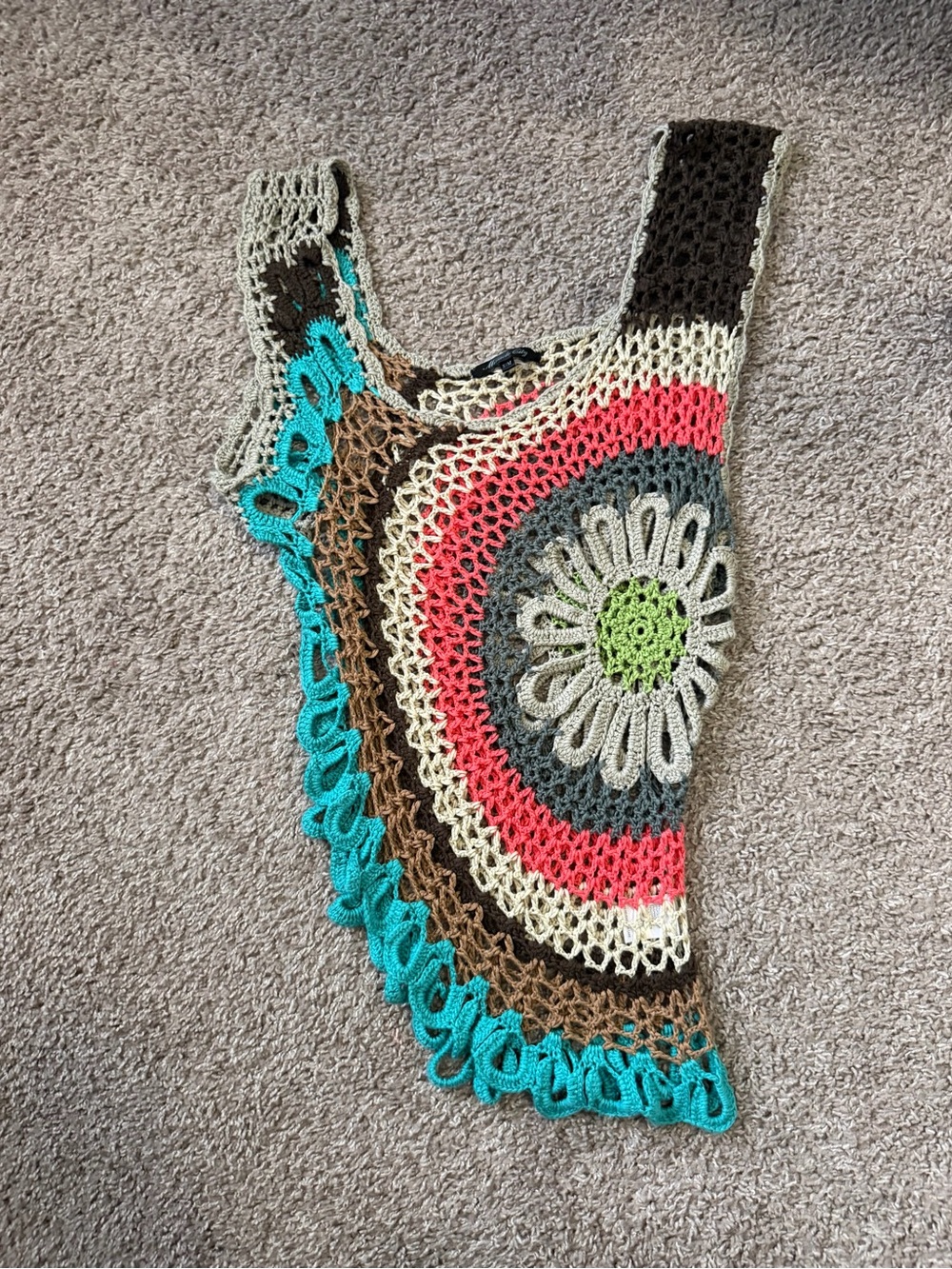 Crocheted Multicolor Boho Women’s tank